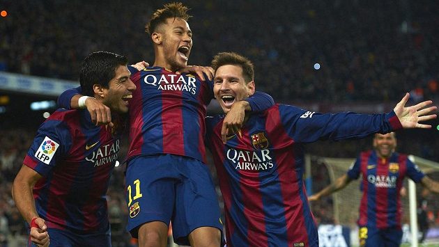 Zleva Luis Suárez, Neymar a Lionel Messi Zleva Luis Suárez, Neymar a Lionel Messi