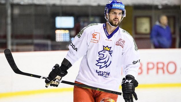 Tomáš Hyka během tréninku hokejové reprezentace. Tomáš Hyka během tréninku hokejové reprezentace.