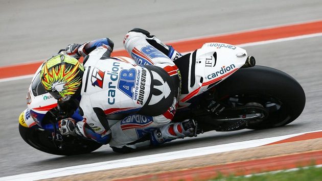 Karel Abraham se strojem Honda na okruhu v texaském Austinu. Karel Abraham se strojem Honda na okruhu v texaském Austinu.