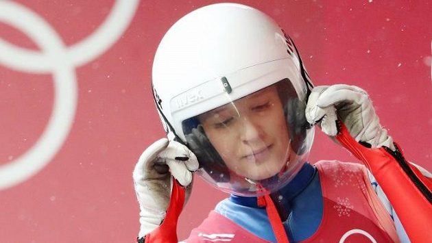 Česká sáňkařka Tereza Nosková během olympijského závodu. Česká sáňkařka Tereza Nosková během olympijského závodu.
