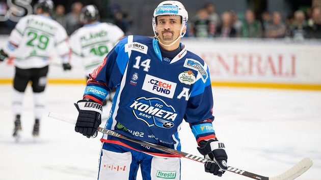 Tomáš Plekanec z Brna během utkání v Mladé Boleslavi. Tomáš Plekanec z Brna během utkání v Mladé Boleslavi.