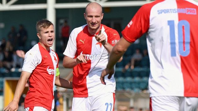 Útočník Michael Krmenčík se dočkal prvních gólů v dresu Slavie. Útočník Michael Krmenčík se dočkal prvních gólů v dresu Slavie.