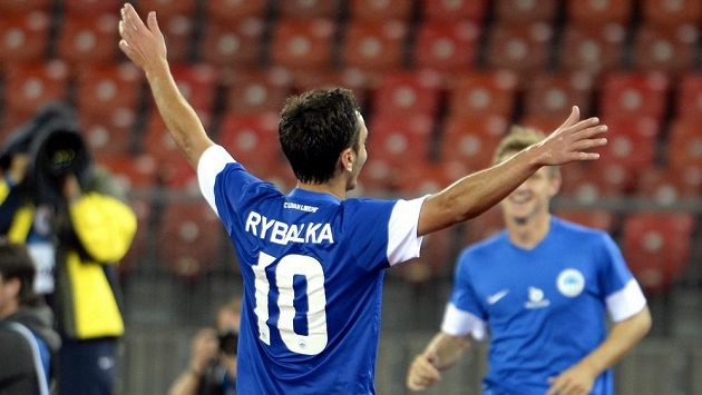 Liberecký Sergej Rybalka oslavuje vítězný gól v odvetě třetího předkola Evropské ligy v Curychu. Liberecký Sergej Rybalka oslavuje vítězný gól v odvetě třetího předkola Evropské ligy v Curychu.