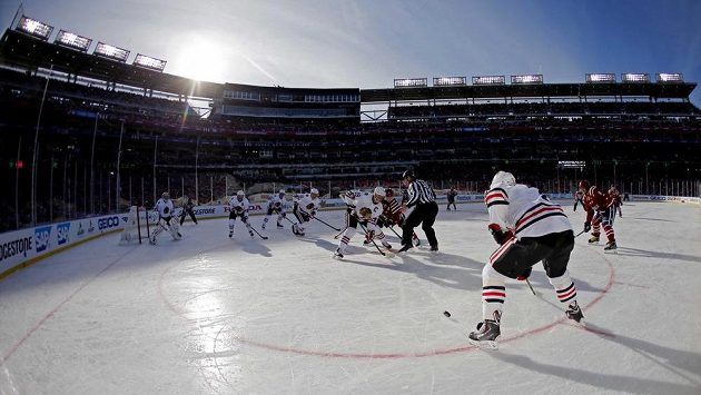 Idylický záběr. Slunce, teplota nějakých sedm stupňů. Optimální podmínky pro Winter Classic 2015 mezi Washingtonem a Chicagem. Idylický záběr. Slunce, teplota nějakých sedm stupňů. Optimální podmínky pro Winter Classic 2015 mezi Washingtonem a Chicagem.