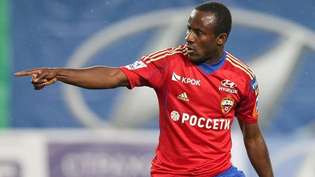 Útočník Seydou Doumbia v dresu CSKA Moskva. Útočník Seydou Doumbia v dresu CSKA Moskva.