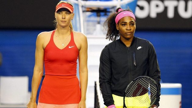 Maria Šarapovová a Serena Williamsová. Maria Šarapovová a Serena Williamsová.