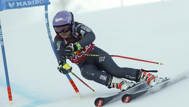 Tessa Worley během obřího slalomu v Mariboru. Tessa Worley během obřího slalomu v Mariboru.