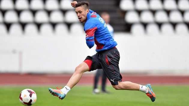 Václav Kadlec během tréninku české fotbalové reprezentace Václav Kadlec během tréninku české fotbalové reprezentace