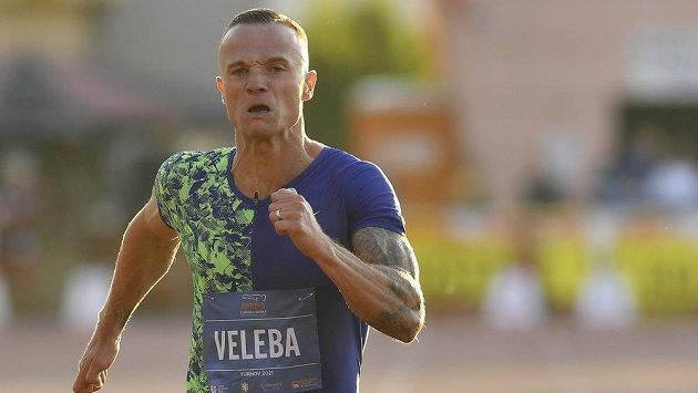 Mezinárodní atletický mítink Memoriál Ludvíka Daňka. Jan Veleba z ČR v běhu na 100 metrů Mezinárodní atletický mítink Memoriál Ludvíka Daňka. Jan Veleba z ČR v běhu na 100 metrů
