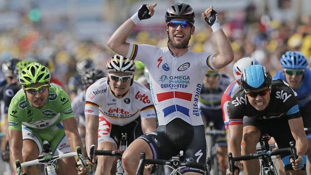 Britský spurtér Marc Cavendish ovládl finiš 5. etapy Tour de France. Britský spurtér Marc Cavendish ovládl finiš 5. etapy Tour de France.