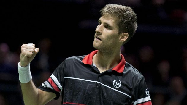 Slovák Martin Kližan během finále v Rotterdamu. Slovák Martin Kližan během finále v Rotterdamu.