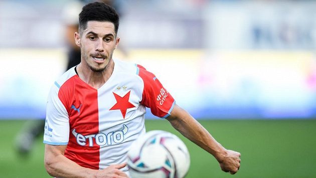 Exsparťan Srdjan Plavšič v barvách Slavie Praha. Exsparťan Srdjan Plavšič v barvách Slavie Praha.