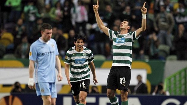 Brazilec Xandao ze Sportingu Lisabon se raduje z gólu proti Manchesteru City. Brazilec Xandao ze Sportingu Lisabon se raduje z gólu proti Manchesteru City.