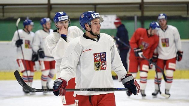 Jan Kovář při tréninku hokejové reprezentace ve Velkých Popovicích. Jan Kovář při tréninku hokejové reprezentace ve Velkých Popovicích.