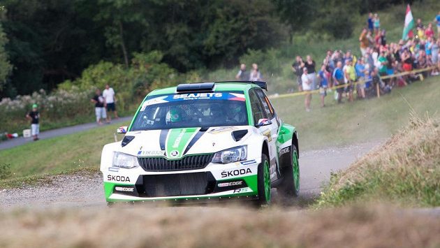 Jan Kopecký, Pavel Dresler během rychlostní zkoušky Biskupice na 47. ročníku Barum rallye Zlín. Jan Kopecký, Pavel Dresler během rychlostní zkoušky Biskupice na 47. ročníku Barum rallye Zlín.