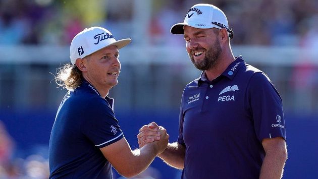 Australané Cameron Smith a Marc Leishman po triumfu. Australané Cameron Smith a Marc Leishman po triumfu.