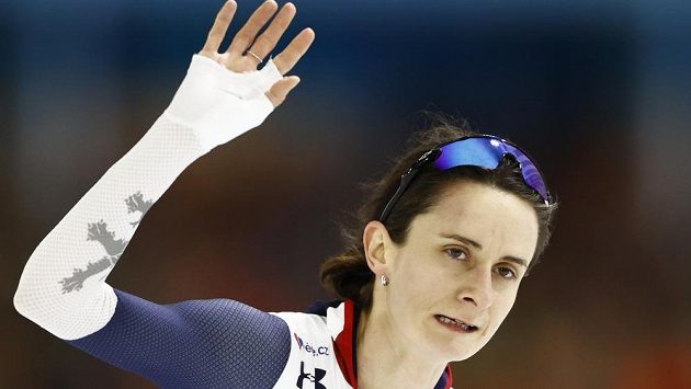 Martina Sáblíková po závodu na tři kilometry v nizozemském Heerenveenu. Martina Sáblíková po závodu na tři kilometry v nizozemském Heerenveenu.