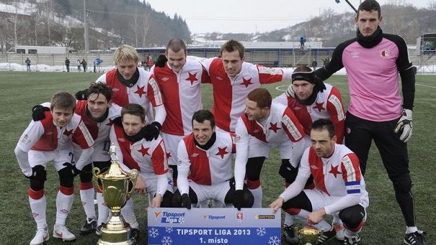Vítězné mužstvo Slavie. Vítězné mužstvo Slavie.