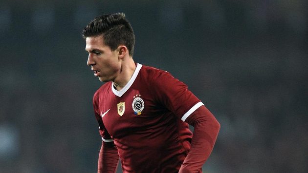 Tomáš Přikryl ze Sparty během utkání s Plzní. Tomáš Přikryl ze Sparty během utkání s Plzní.