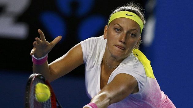 Petra Kvitová v utkání proti Keysové. Petra Kvitová v utkání proti Keysové.