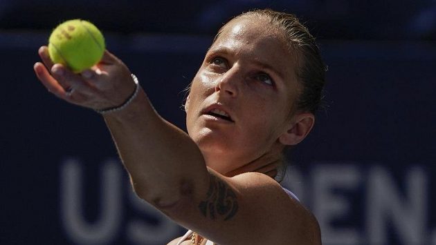 Karolína Plíšková během zápasu na US Open Karolína Plíšková během zápasu na US Open