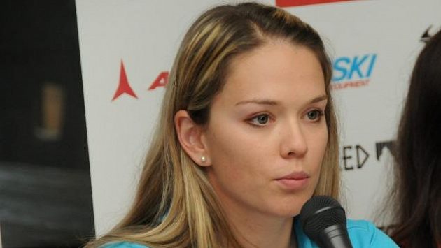Klára Křížová při tiskové konferenci před startem sezóny. Klára Křížová při tiskové konferenci před startem sezóny.