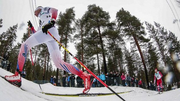 Lukáš Bauer při klasické patnáctce na MS v Lahti. Lukáš Bauer při klasické patnáctce na MS v Lahti.