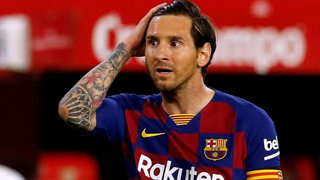Lionel Messi z Barcelony v utkání proti Seville Lionel Messi z Barcelony v utkání proti Seville
