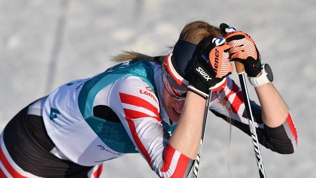 Zklamaná Rakušanka Teresa Stadloberová po olympijském závodě na 30 km. Zklamaná Rakušanka Teresa Stadloberová po olympijském závodě na 30 km.