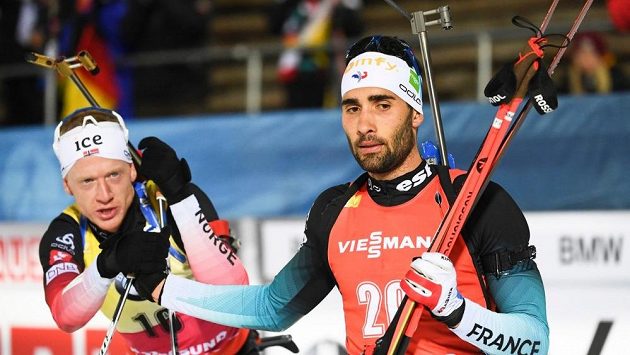 Johannes Boe (vlevo) a Martin Fourcade. Johannes Boe (vlevo) a Martin Fourcade.
