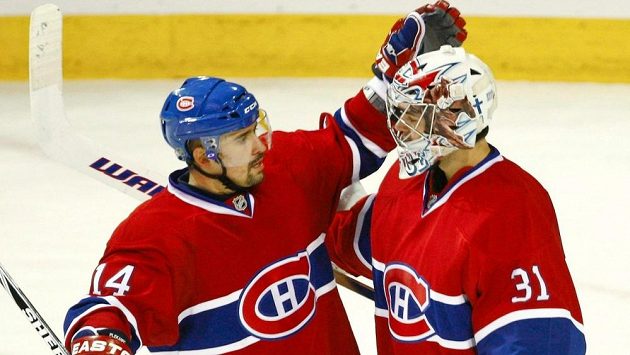 Bývalí spoluhráči z Montrealu Tomáš Plekanec (vlevo) a Carey Price na snímku z roku 2010. Bývalí spoluhráči z Montrealu Tomáš Plekanec (vlevo) a Carey Price na snímku z roku 2010.