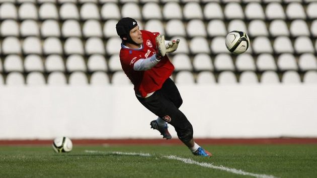 Petr Čech na tréninku české fotbalové reprezentace. Petr Čech na tréninku české fotbalové reprezentace.
