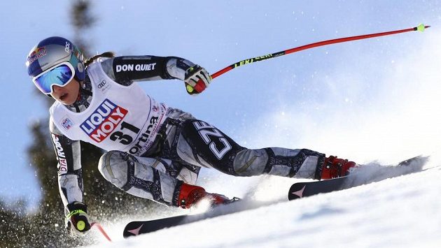 Ester Ledecká při super-G v Cortině. Ester Ledecká při super-G v Cortině.