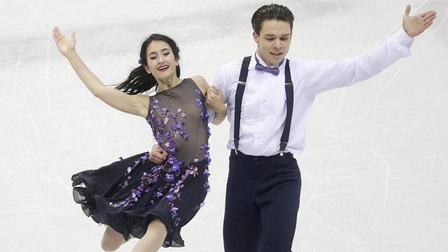 Taneční pár Cortney Mansourová, Michal Češka na mistrovství Evropy v Bratislavě. Taneční pár Cortney Mansourová, Michal Češka na mistrovství Evropy v Bratislavě.