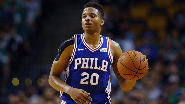 Markelle Fultz z týmu Philadelphia 76ers. Markelle Fultz z týmu Philadelphia 76ers.