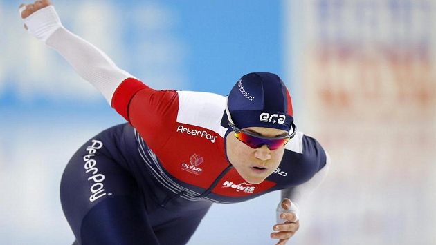 Karolína Erbanová na trati závodu na 500 m při Světovém poháru Karolína Erbanová na trati závodu na 500 m při Světovém poháru