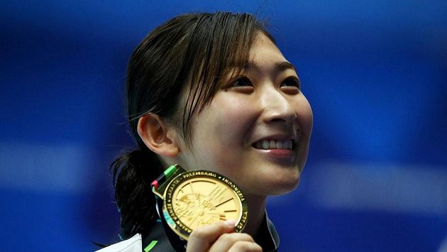 Japonská plavecká hvězda Rikako Ikeeová na snímku z roku 2018. Japonská plavecká hvězda Rikako Ikeeová na snímku z roku 2018.