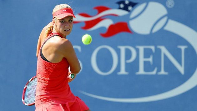 Sabine Lisická v osmifinálovém utkání US Open. Sabine Lisická v osmifinálovém utkání US Open.