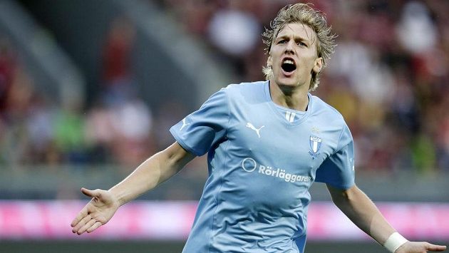 Emil Forsberg z Malmö se raduje z gólu. Emil Forsberg z Malmö se raduje z gólu.