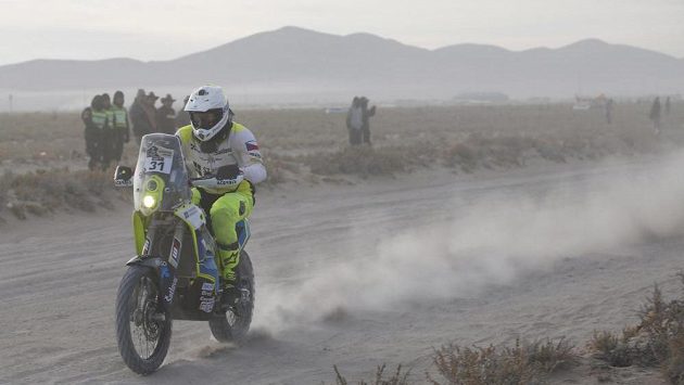 Český motocyklista Ondřej Klymčiw během 6. etapy na Rallye Dakar. Český motocyklista Ondřej Klymčiw během 6. etapy na Rallye Dakar.