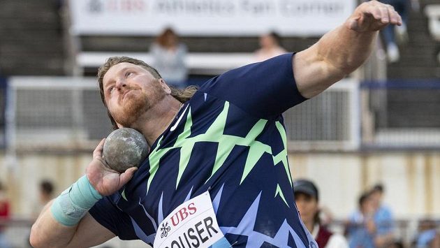 Americký koulař Ryan Crouser v akci. Americký koulař Ryan Crouser v akci.