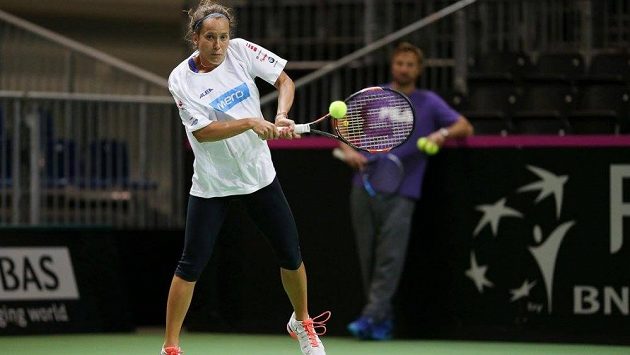 Barbora Strýcová na tréninku. Barbora Strýcová na tréninku.