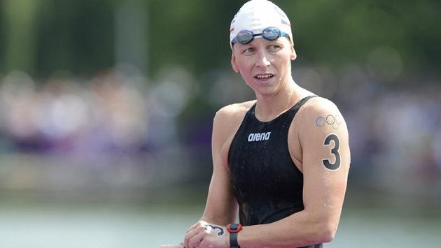 Česká dálková plavkyně Jana Pechanová při olympijském závodu na 10 km Česká dálková plavkyně Jana Pechanová při olympijském závodu na 10 km
