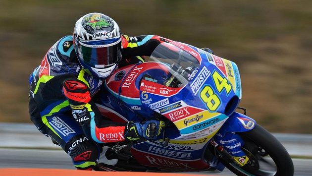 Český motocyklista Jakub Kornfeil v tréninku na Grand Prix České republiky v Brně. Český motocyklista Jakub Kornfeil v tréninku na Grand Prix České republiky v Brně.