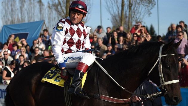 Žokej Josef Váňa a kůň Tiumen před dostihem 124. Velké pardubické v říjnu 2014 v Pardubicích. Žokej Josef Váňa a kůň Tiumen před dostihem 124. Velké pardubické v říjnu 2014 v Pardubicích.
