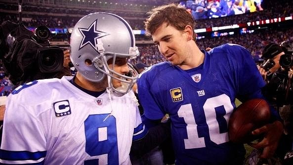 Tony Romo a Eli Manning se spolu utakjí v úvodním zápase nové sezóny Tony Romo a Eli Manning se spolu utakjí v úvodním zápase nové sezóny