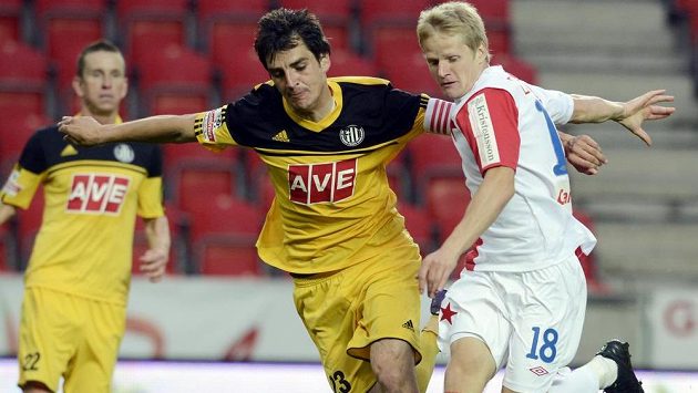 Jaroslav Machovec z Českých Budějovic (vlevo) a Štěpán Koreš ze Slavie. Jaroslav Machovec z Českých Budějovic (vlevo) a Štěpán Koreš ze Slavie.