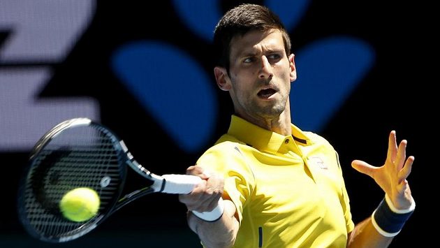 Novak Djokovič na letošním Australian Open. Novak Djokovič na letošním Australian Open.