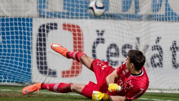 Brankář Slavie Jiří Pavlenka. Brankář Slavie Jiří Pavlenka.