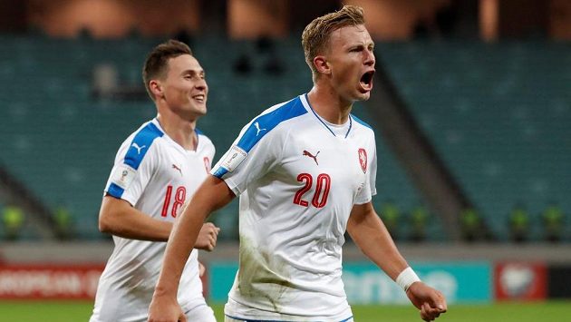 Antonín Barák se raduje z gólu proti Ázerbájdžánu. Antonín Barák se raduje z gólu proti Ázerbájdžánu.